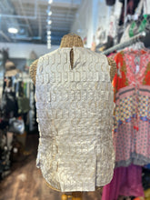 Load image into Gallery viewer, Piazza Sempione Beige Cotton Blend Textured Sleeveless NWT Top, Size 14
