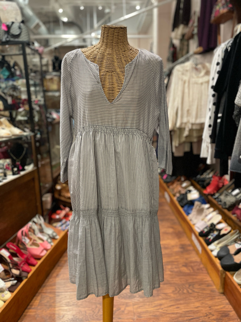 James Perse White & Blue Stripes NWT! Flowy Dress, Size 3=L