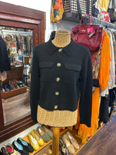 Load image into Gallery viewer, La Maille Sezane Black Merino Wool Buttons longsleeve Sweater
