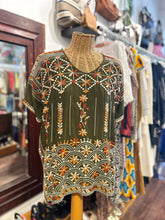 Load image into Gallery viewer, Johnny Was green,orange &amp; white Rayon embroidered NWT! Top
