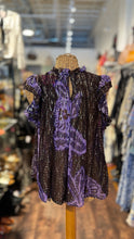 Load image into Gallery viewer, Ulla Johnson Brown &amp; Purple Silk Blend Abstract sheer Top
