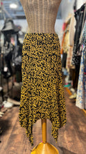Load image into Gallery viewer, Ganni Marigold Viscose Floral assym. accent elastic waist Skirt, Size 36
