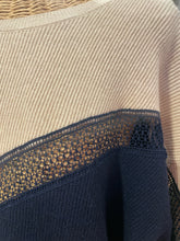 Load image into Gallery viewer, Stella McCartney Navy &amp; Ivory Cashmere Blend Pullover Sweater, Size 42
