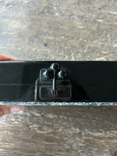 Load image into Gallery viewer, edie parker Black &amp; silver Acrylic Stripe clutch Purse, gently worn
