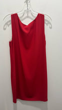 Load image into Gallery viewer, Theory Red Acetate Sleeveless V cut Dress
