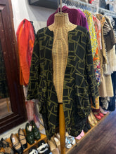 Load image into Gallery viewer, Heydari Green and black Polyester Abstract open longsleeve Jacket
