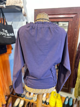 Load image into Gallery viewer, European Culture Purple scoop neck Longsleeve ruching Top
