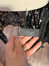 Load image into Gallery viewer, Ralph Lauren Black Polyester lace layering top open front, Size 10

