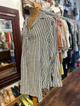 Load image into Gallery viewer, CP Shades Blue &amp; White Linen Stripe Tunic style Top
