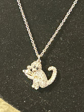 Load image into Gallery viewer, Vivienne Westwood Silver Crystal Monkey pendant Necklace
