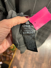 Load image into Gallery viewer, Oska Grey &amp; White Lyocell Plaid half button longsleeve Dress
