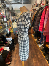 Load image into Gallery viewer, GUCCI gray &amp; black Wool Gingham Embellished brooch Dress
