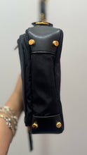 Load image into Gallery viewer, TUMI Black Nylon gold hardware Size crossbody Small Purse
