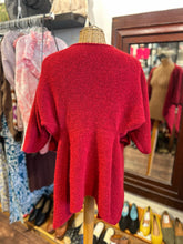 Load image into Gallery viewer, Crea Concept Red alpaca blend Cropped Open front Sweater, Size 38
