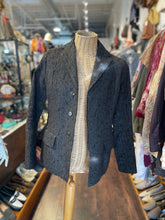 Load image into Gallery viewer, Masahiro Miyazaki brown &amp; grey fuzzy accent Blazer, Size 38
