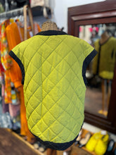 Load image into Gallery viewer, Urban by Alembika Black and yellow Blend Quilted Buttons Sleeveless Jacket

