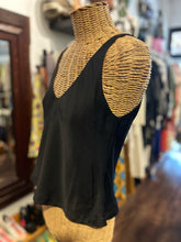 Load image into Gallery viewer, Vetta Black &amp; Orange Poly satin Sleeveless Top
