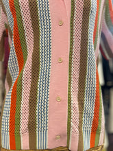 Load image into Gallery viewer, Stine Goya pink multi Viscose knit cutout Short sleeve Top
