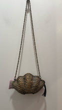 Load image into Gallery viewer, Kayu Cream &amp; Black Raffia Shell Crossbody Purse
