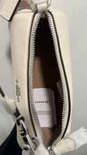Load image into Gallery viewer, Coach White Leather Logo Size Mini silver accent Purse
