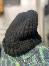 Load image into Gallery viewer, Erica Tanov NWT! Black Alpaca blend beanie Hat
