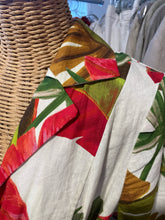 Load image into Gallery viewer, FARM Rio White &amp; Green Linen Blend Leaves Longsleeve button down Dress, Size M
