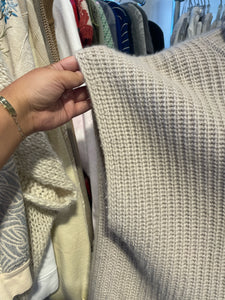 KristenseN du Nord fog Cashmere Ribbed Short sleeve Sweater, Size 2=Medium