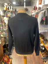 Load image into Gallery viewer, Yves Saint Laurent Vintage Black Merino Wool knit Longsleeve gold buttons Cardigan, AS IS-hole,Size 40
