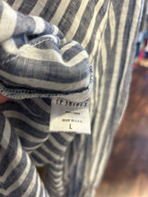 Load image into Gallery viewer, CP Shades Blue &amp; White Linen Stripe Tunic style Top

