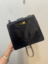 Load image into Gallery viewer, Salvatore Ferragamo Black Leather shiny shoulder bag Vintage Purse
