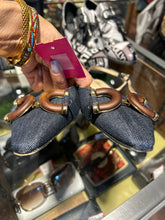 Load image into Gallery viewer, Roberto Festa indigo &amp; brown Denim point toe sling back Shoe, Size 38

