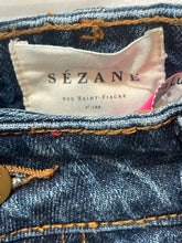 Load image into Gallery viewer, SEZANE Blue Cotton Denim Straight gold accents Jeans, Size 38
