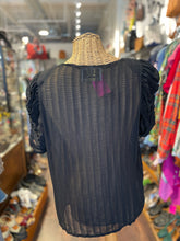 Load image into Gallery viewer, de pietri Black sheer ruffled sleeves Top, Size 44
