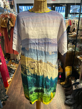 Load image into Gallery viewer, The Kit. multicolor Viscose Landscape Print Gently worn short sleeve Dress, Size Small
