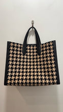 Load image into Gallery viewer, Kate Spade Beige &amp; Black Houndstooth Tote Purse
