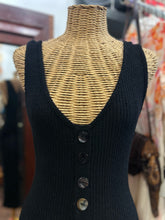 Load image into Gallery viewer, Enza Costa Black cotton &amp; nylon button down Sleeveless Dress
