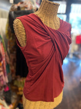 Load image into Gallery viewer, Issey Miyake Red Cotton Twist Sleeveless tight waist Top
