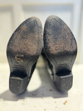 Load image into Gallery viewer, Golden Goose Black Shiny Leather Western Style Tall Boot,Size 37
