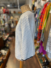 Load image into Gallery viewer, Ace &amp; Jig White Cotton w/black polka dots Longsleeve Top, Size S
