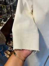 Load image into Gallery viewer, Erica Tanov off beige Cotton Longsleeve frayed Dress, Size 1=Small

