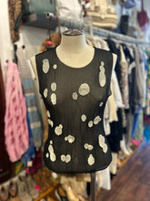 Load image into Gallery viewer, Babette Black and white Poly Polka Dot crinkle Sleeveless Top
