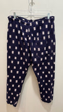 Load image into Gallery viewer, Two navy &amp; white Cotton Squares Capri Pant, Size 1=Small
