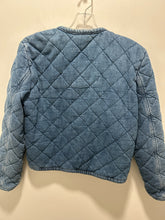 Load image into Gallery viewer, ba&amp;sh Dark Blue Cotton Quilted snap button Jacket, Size 1=Small
