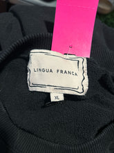 Load image into Gallery viewer, Lingua Franca Black Cotton Crew Sweatshirt, Size XL
