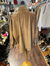Load image into Gallery viewer, Eskandar Camel Suede solid button down Top, AS IS, Size 1=Small
