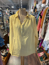 Load image into Gallery viewer, Nili Lotan Yellow Cotton Button up longsleeve Top
