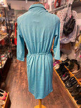 Load image into Gallery viewer, Gretchen Scott Turquoise Polyester solid button down Dress, Size XS
