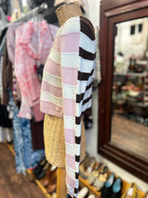 Load image into Gallery viewer, Solid &amp; Striped Pink &amp; Brown Wool &amp; cashmere Stripe Cropped Sweater, Size M
