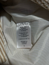 Load image into Gallery viewer, Veronica Beard White &amp; beige Cotton Blend Stripe Blazer cinched sleeves Jacket
