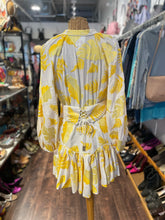 Load image into Gallery viewer, acler White &amp; yellow Blend Printed Puffy Sleeve mini Dress, AS IS, Size S
